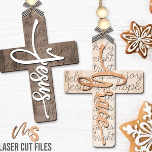 Christian Cross Ornament SVG - Christmas Ornament Svg - Religious Cross Svg - Jesus Svg - Faith Svg - Laser Cut Files - Glowforge Files - Ornament Svg - Cross Ornament - Christmas Svg - Glowforge Ornament - Merry Christmas Svg - Christmas Decorations