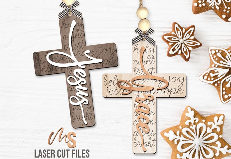 Christian Cross Ornament SVG - Christmas Ornament Svg - Religious Cross Svg - Jesus Svg - Faith Svg - Laser Cut Files - Glowforge Files - Ornament Svg - Cross Ornament - Christmas Svg - Glowforge Ornament - Merry Christmas Svg - Christmas Decorations