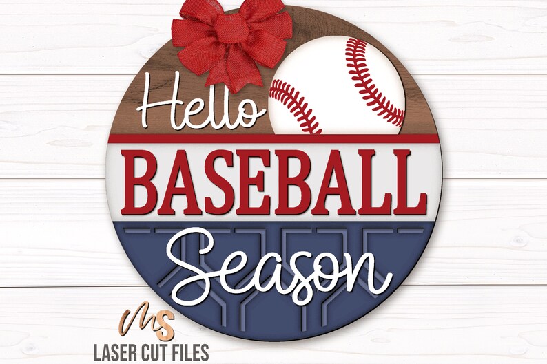 Hello Baseball Season Sign SVG - Baseball Door Hanger Svg - Baseball ...