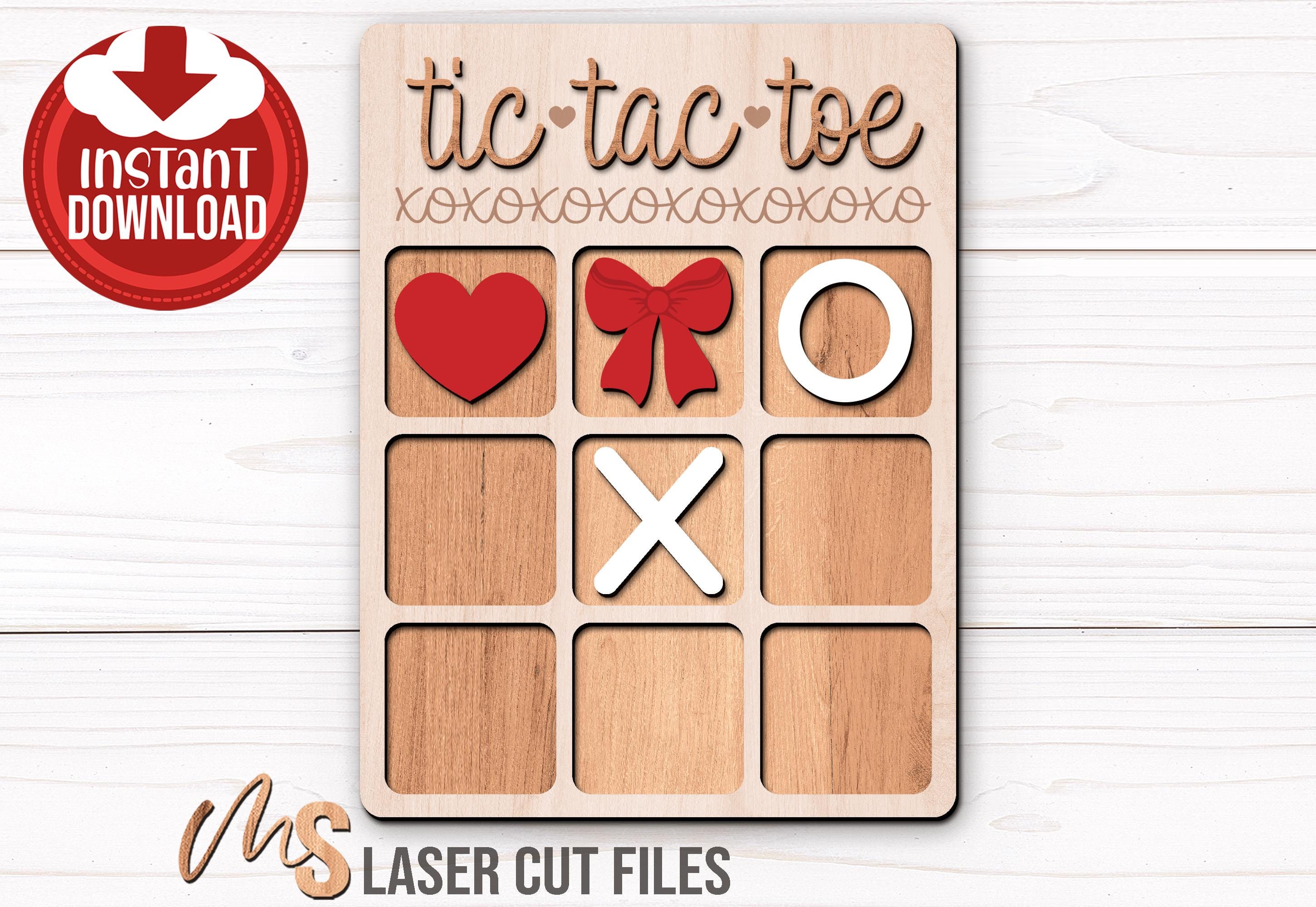 Valentines Day Tic Tac Toe SVG: Valentines Games Laser Cut Files ...