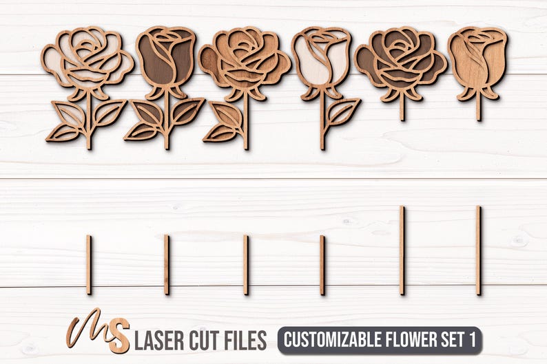 Personalized Rose SVG Bundle - Rose Flowers Svg - Love Svg - Valentines Day Svg - Laser Cut Files - Anniversary Gifts - Wedding Svg - Flowers Svg - Wedding Gift - Valentines Day Gift - Wood Rose - Glowforge Files - Svg Files For Cricut - Rose CNC Files - Custom Roses
