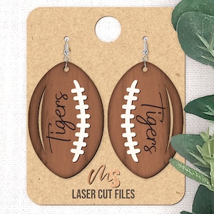 Football Earrings SVG - Football Svg - Football Dangle Earrings - Laser Cut Files - Earring Template - Glowforge Files - Cricut Silhouette
