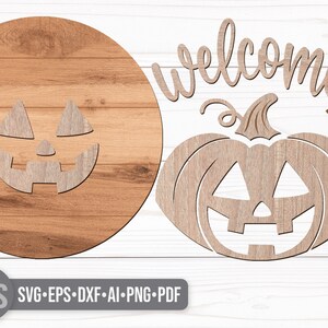 Halloween Welcome Sign Svg - Halloween Door Hanger Svg - Jack O Lantern ...