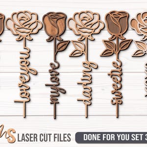 Personalized Rose SVG Bundle - Rose Flowers Svg - Love Svg - Valentines Day Svg - Laser Cut Files - Anniversary Gifts - Wedding Svg - Flowers Svg - Wedding Gift - Valentines Day Gift - Wood Rose - Glowforge Files - Svg Files For Cricut - Rose CNC Files - Custom Roses