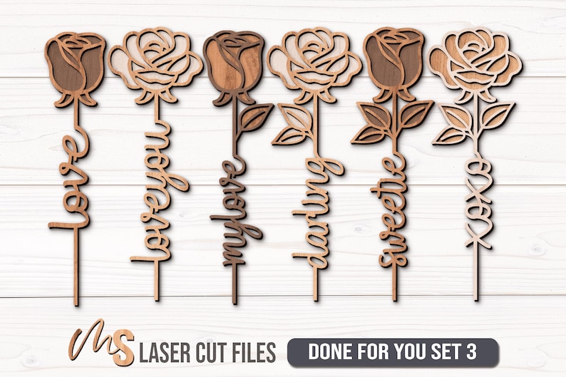 Personalized Rose SVG Bundle - Rose Flowers Svg - Love Svg - Valentines Day Svg - Laser Cut Files - Anniversary Gifts - Wedding Svg - Flowers Svg - Wedding Gift - Valentines Day Gift - Wood Rose - Glowforge Files - Svg Files For Cricut - Rose CNC Files - Custom Roses