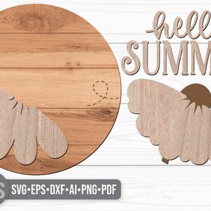 Daisy Hello Summer Door Hanger Svg - Summer Welcome Sign Svg - Daisy ...