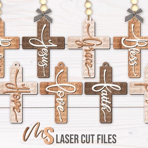 Religious Cross Ornament SVG Bundle: Jesus Faith Cross SVG Laser Cut Files for Glowforge/Cricut
