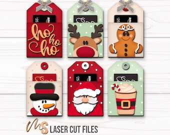 Christmas Gift Card Holder SVG Bundle: Money Holder Ornament Laser Cut Files Glowforge/Cricut