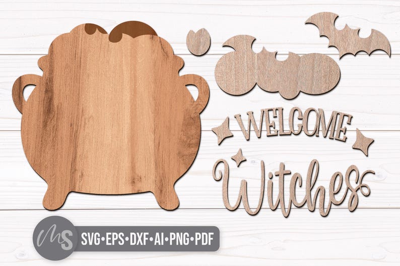 Halloween Welcome Sign Svg - Witch Cauldron Svg - Halloween Door Hanger ...
