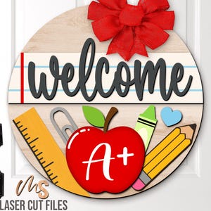 Leraar welkom teken Svg - leraar deur Hanger Svg - school klas deur teken Svg - Lasergesneden bestanden - klas Decor - Glowforge Cricut