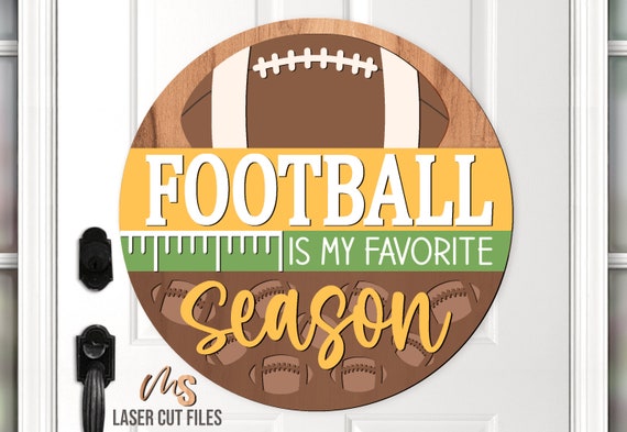 Football Season SVG - Football Door Hanger Svg - Football Svg - Laser Cut Files - Front Door Sign - Football Party Decor - Glowforge Files