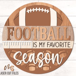 Football Season Sign SVG - Football Door Hanger Svg - Football Svg - Laser Cut Files - Front Door Sign - Football Party Decor - Glowforge Files - Football Season Svg - Football Signs - Fall Door Hanger - Football Welcome Sign - Football Wall Art