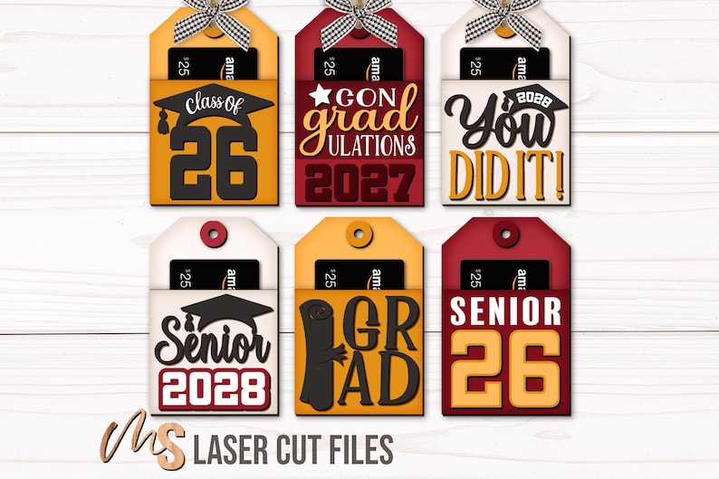 Graduation Gift Card Holder SVG Bundle - Class of 2026 Grad Money ...