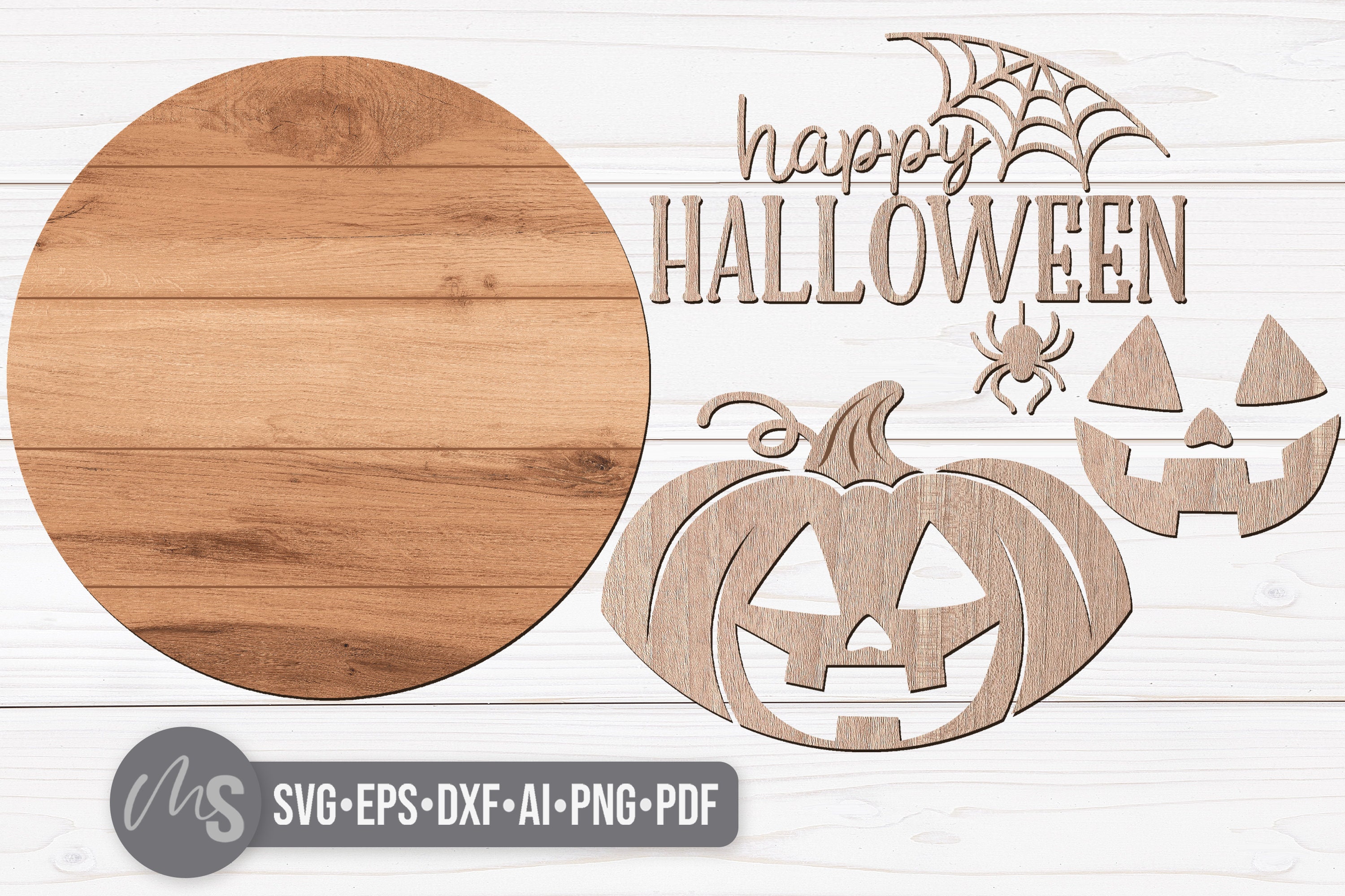 Happy Halloween Sign Svg - Halloween Door Hanger Svg - Jack O Lantern ...