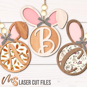 Panier de Pâques Tag SVG - Pâques nom tag Svg - lapin de Pâques Tag Svg - fichiers découpés au Laser - Pâques panier nom tag - fichiers Glowforge - Cricut