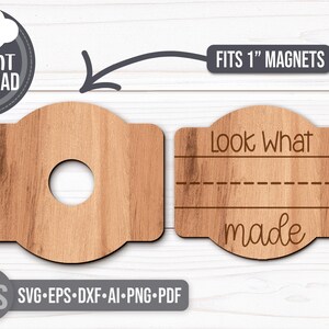 Look What I Made Fridge Magnet SVG Bundle - Kids Magnet Svg - Kids Craft Kit - Laser Cut Files - Custom Fridge Magnet - Glowforge Cricut - Fridge Magnet Svg - Kitchen Decor - Kids Drawing - Baby Keepsake - Gift For Mom
