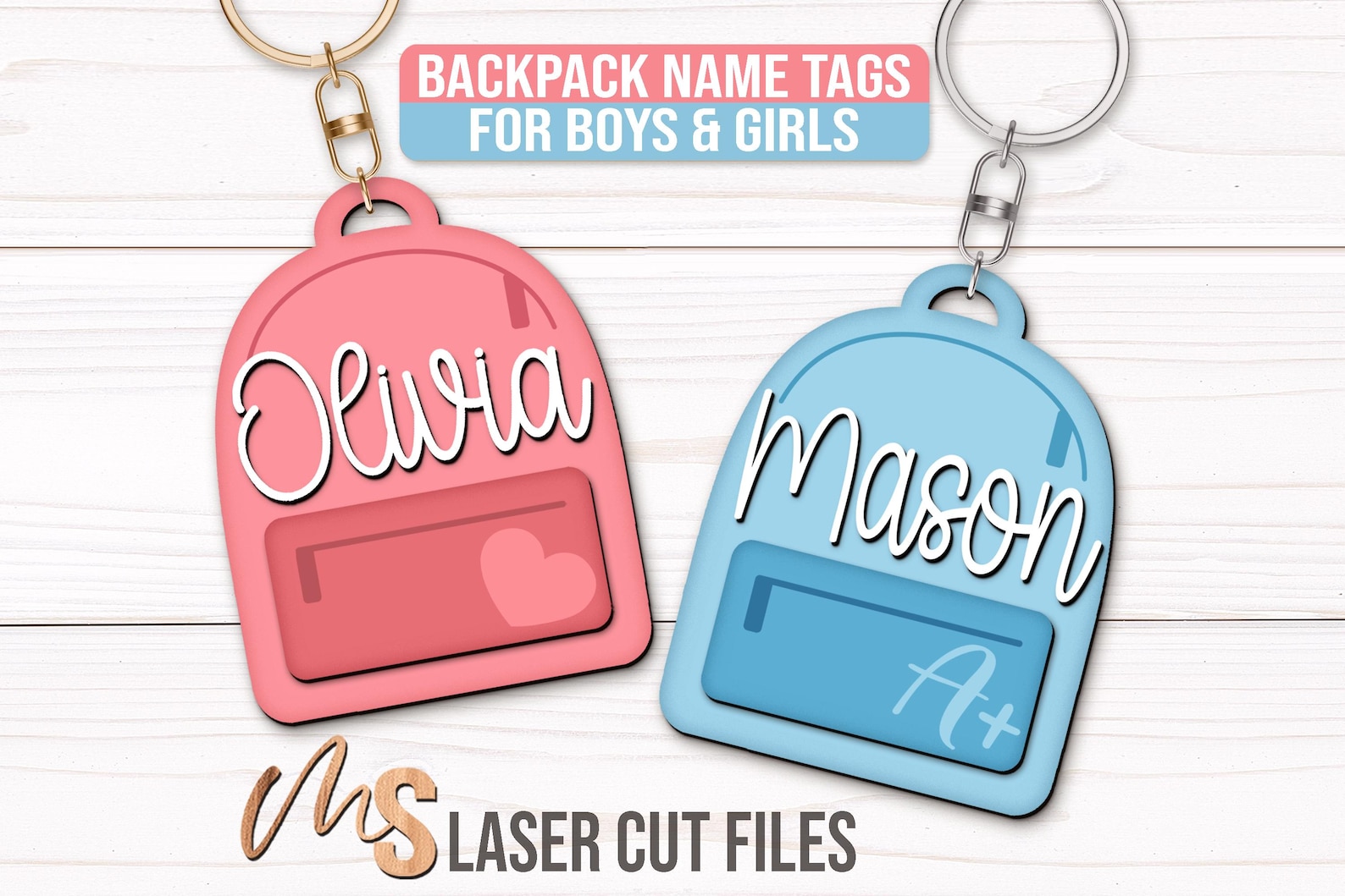 Custom Kids Backpack Name Tag Svg Bundle - Kids Bag Tag Svg - Back to ...