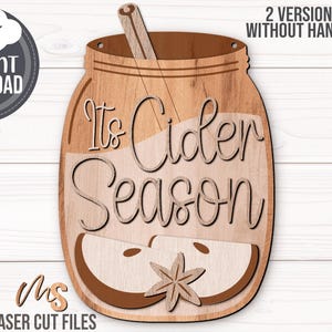 Mason Jar Fall Door Hanger Svg - Apple Cider Season Fall Welcome Sign ...