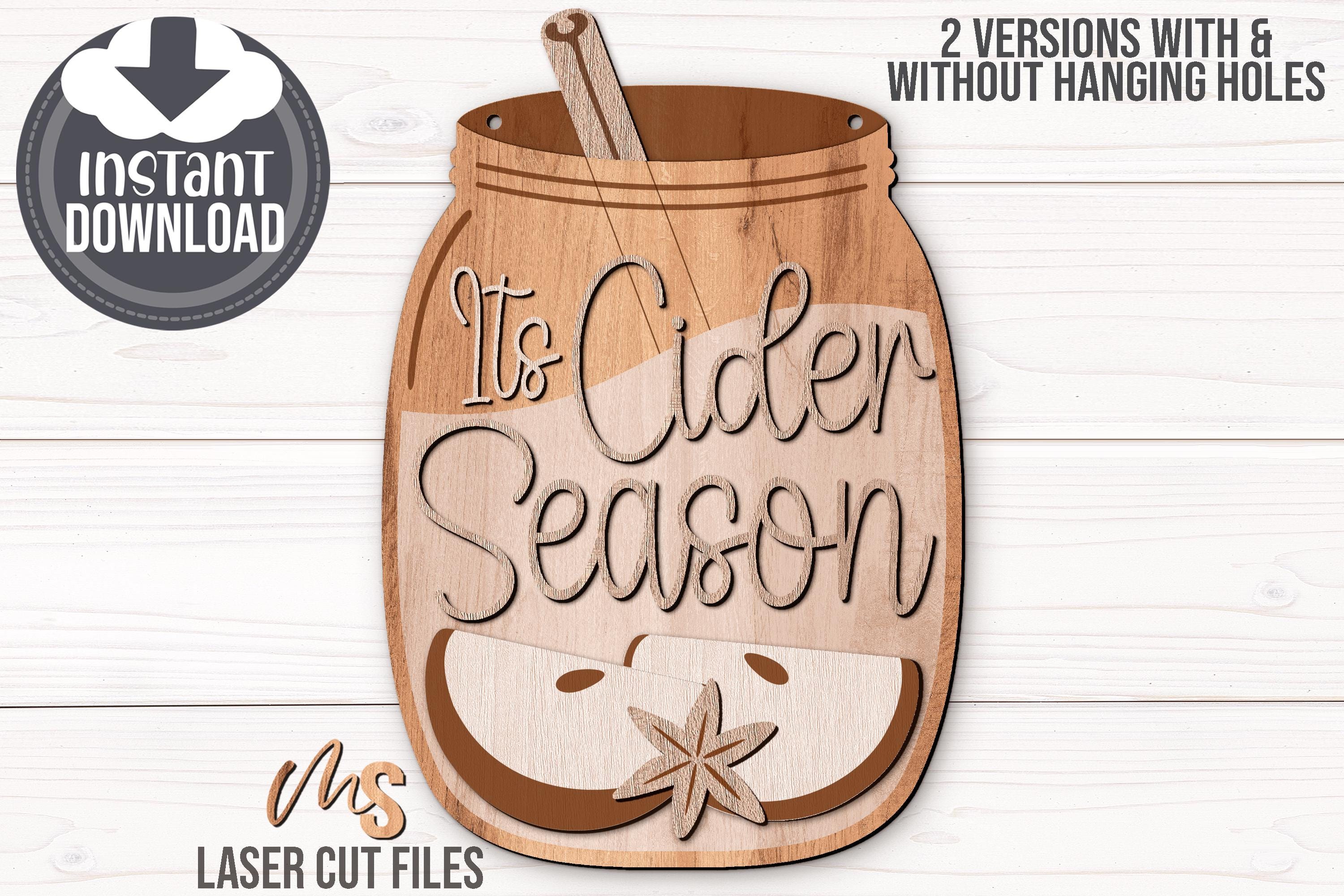 Mason Jar Fall Door Hanger Svg - Apple Cider Season Fall Welcome Sign ...