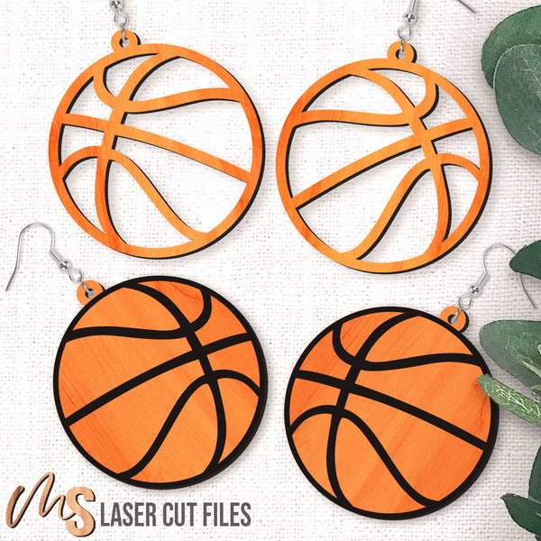 Basketball Earrings SVG Bundle - Basketball Svg - Laser Cut Files - Earring Svg - Earring Template - Laser Earring File - Glowforge Files