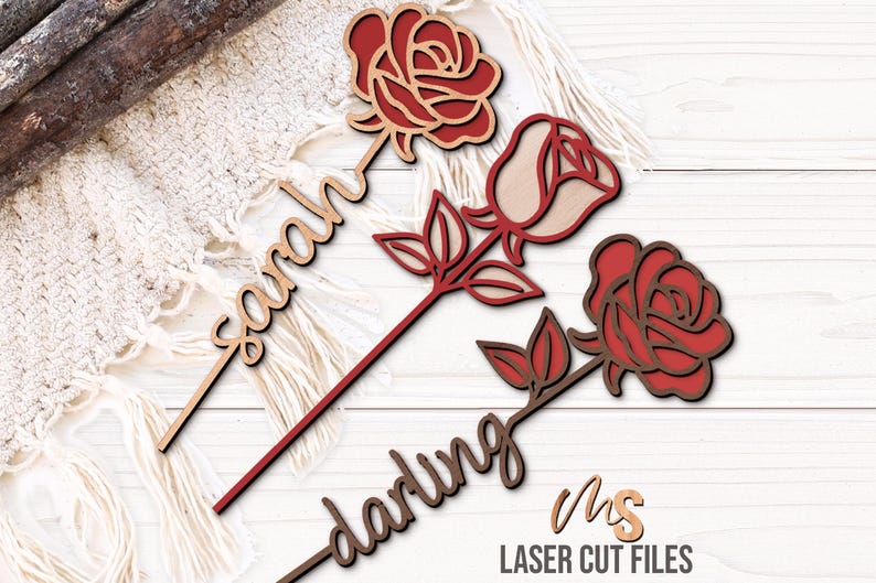 Personalized Rose SVG Bundle - Rose Flowers Svg - Love Svg - Valentines Day Svg - Laser Cut Files - Anniversary Gifts - Wedding Svg - Flowers Svg - Wedding Gift - Valentines Day Gift - Wood Rose - Glowforge Files - Svg Files For Cricut - Rose CNC Files - Custom Roses
