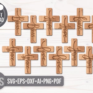 Christian Cross Earrings SVG - Cross Svg - Religious Earring Svg - Laser Cut Files - Jesus Svg - Faith Svg - Love Svg - Glowforge Files - Christian Svg - Earring Svg - Religious Svg - Laser Earring File - Glowforge Earring Files - Laser Cut Earrings