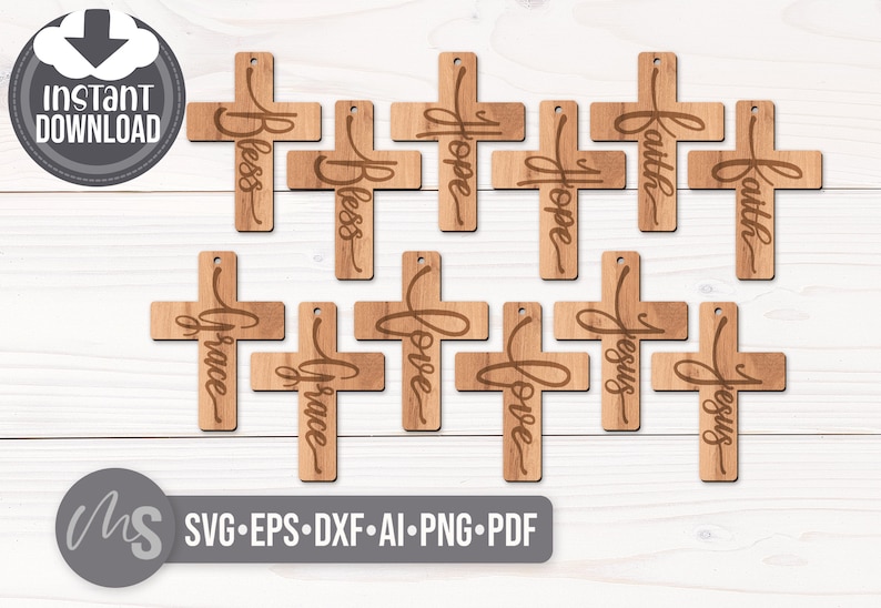 Christian Cross Earrings SVG - Cross Svg - Religious Earring Svg - Laser Cut Files - Jesus Svg - Faith Svg - Love Svg - Glowforge Files - Christian Svg - Earring Svg - Religious Svg - Laser Earring File - Glowforge Earring Files - Laser Cut Earrings