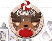 Reindeer Christmas Countdown SVG: Days Until Christmas Sign SVG Laser Cut Files for Glowforge/Cricut