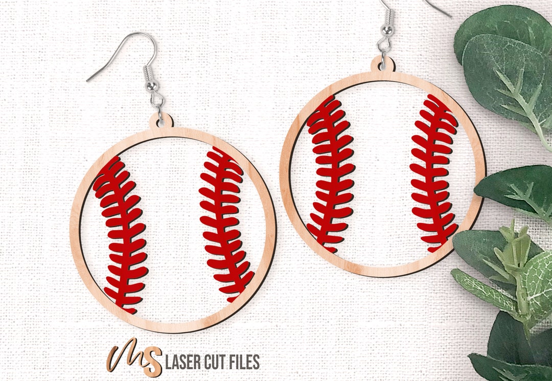 Baseball Earrings SVG Baseball Svg Laser Cut Files Earring Svg Earring