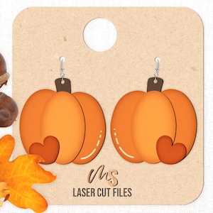 Pumpkin Earring SVG - Fall Earrings Svg - Pumpkin Svg - Laser Cut Files - Earring Template - Fall Svg - Glowforge Files - Cricut Silhouette