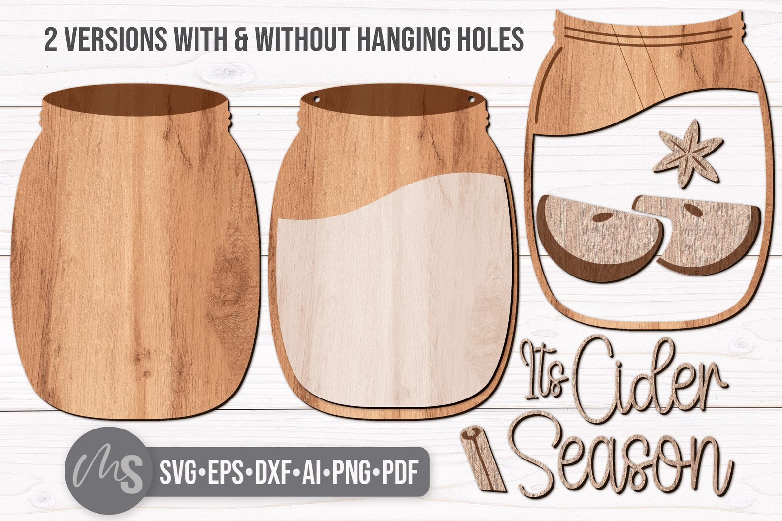 Mason Jar Fall Door Hanger Svg - Apple Cider Season Fall Welcome Sign ...
