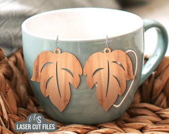 Fall Leaves Earring SVG - Fall Earrings Svg - Fall Leaves Svg - Laser Cut Files - Earring Template - Fall Svg - Glowforge Cricut Silhouette