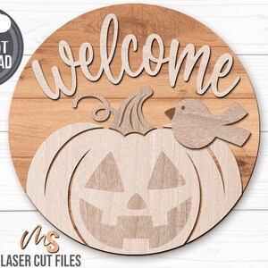 Halloween Welcome Sign Svg - Halloween Door Hanger Svg - Jack O Lantern ...