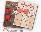 Valentines Day Tic Tac Toe SVG: Valentines Games Laser Cut Files Glowforge/Cricut