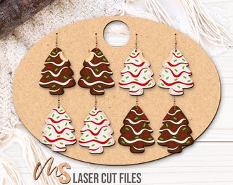 Archivos SVG de aretes colgantes navideños cortados con láser para Glowforge/Cricut.