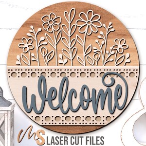 Floral Welcome Sign Svg - Wildflower Door Hanger Svg - Wildflowers Svg - Laser Cut Files - Floral Door Sign - Porch Sign - Porch Decor - Front Door Decor - Glowforge Files - Flowers Svg - Welcome Door Sign - Spring Door Hanger - Floral Door Hanger - Summer Door Hanger - Floral Sign Svg - Porch Sign - Spring Decor - Summer Decor - Round Wood Sign - Svg Files - Cricut - CNC Files