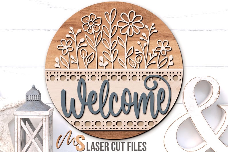 Floral Welcome Sign Svg - Wildflower Door Hanger Svg - Wildflowers Svg - Laser Cut Files - Floral Door Sign - Porch Sign - Porch Decor - Front Door Decor - Glowforge Files - Flowers Svg - Welcome Door Sign - Spring Door Hanger - Floral Door Hanger - Summer Door Hanger - Floral Sign Svg - Porch Sign - Spring Decor - Summer Decor - Round Wood Sign - Svg Files - Cricut - CNC Files