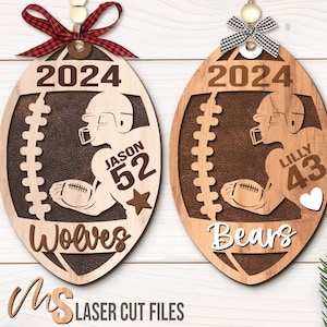 Enfeite de Natal de Futebol SVG - Enfeite de Futebol Personalizado Svg - Enfeite Esportivo - Futebol Svg - Arquivos de Corte a Laser - Glowforge Cricut