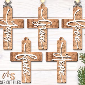 Christian Cross Ornament SVG - Christmas Ornament Svg - Religious Cross Svg - Jesus Svg - Faith Svg - Laser Cut Files - Glowforge Files - Ornament Svg - Cross Ornament - Christmas Svg - Glowforge Ornament - Merry Christmas Svg - Christmas Decorations