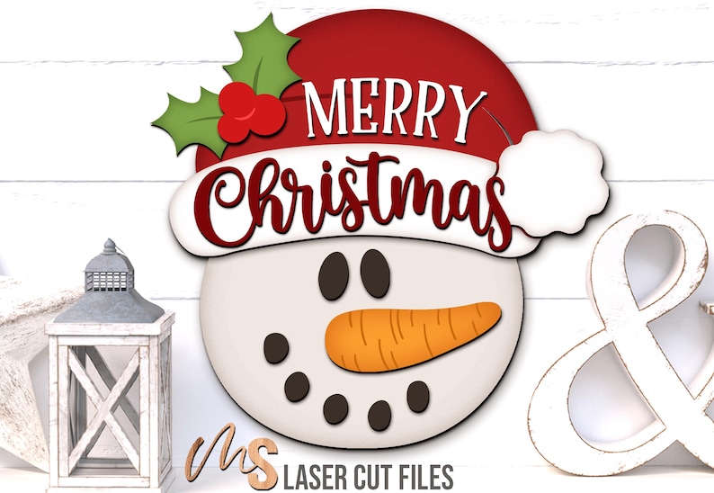 Snowman Merry Christmas Sign SVG - Snowman Christmas Door Hanger Svg - Snowman Svg - Laser Cut Files - Christmas Door Sign - Christmas Porch Sign - Glowforge Files - Merry Christmas Svg - Snowman Door Hanger - Christmas Welcome Sign - Merry Christmas Sign - Christmas Sign Svg - Snowflake Svg - Snowman Decor - Christmas Decor - CNC Files - Svg Files For Cricut - Front Door Decor