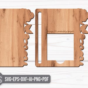 Rose Sticky Note Holder Svg - Personalized Sticky Notepad Holder Svg - Laser Cut Files - Desk Accessories - Sticky Note Holder Svg - Sticky Notepad Holder Svg - Sticky Note Svg - Name Sign Svg - Custom Name - cute desk accessories - office desk accessories - desk decor - pen holder - office decor - post it holder - womens office decor - Glowforge Files - Svg Files For Cricut - CNC Files