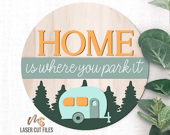 Camper Door Hanger Svg - Camper Decor - Camper Svg - Camping Svg - Camping Signs - Camper Door Sign - Laser Cut Files - Glowforge Files