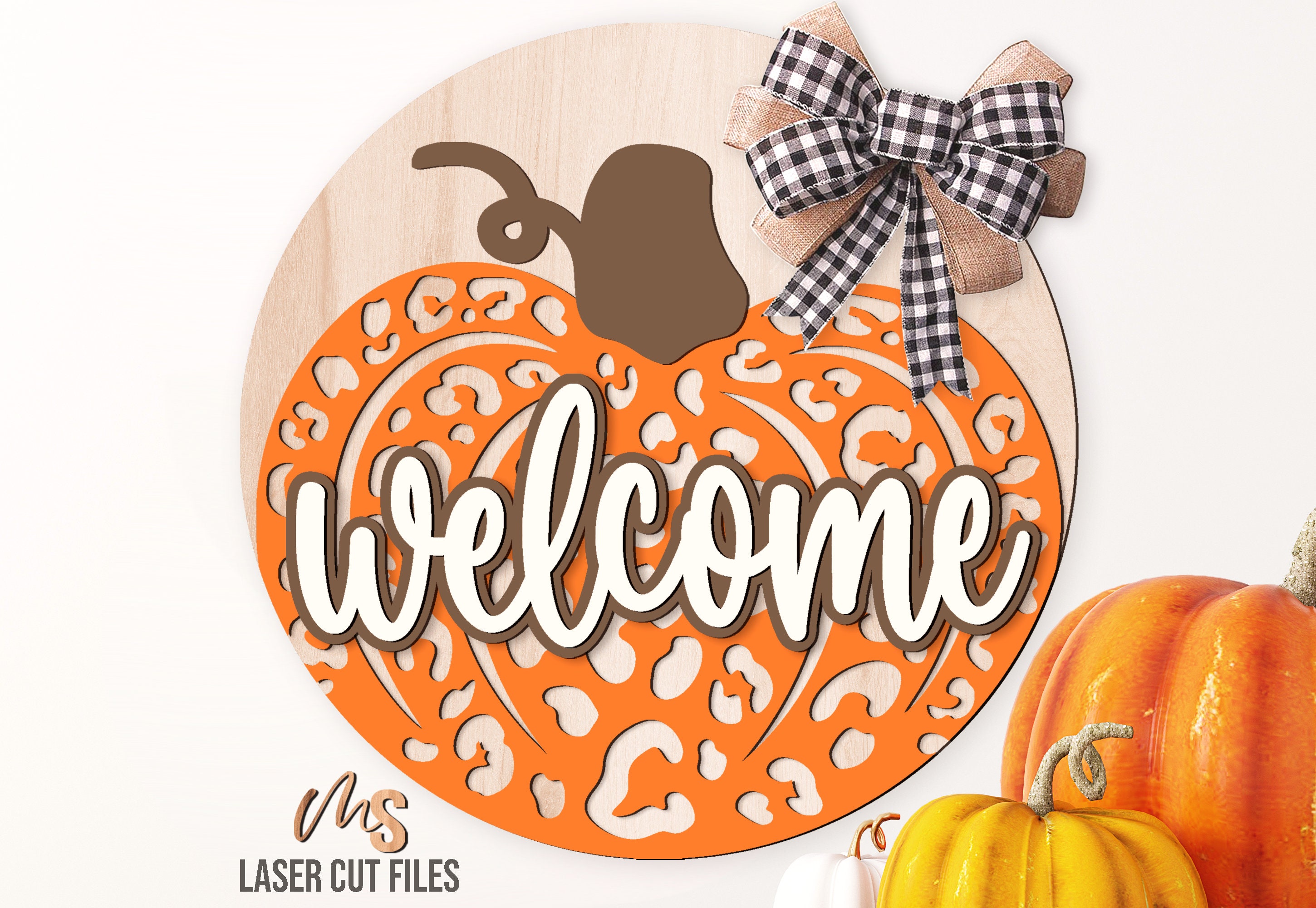 Fall Sign Svg Fall Door Hanger SVG Leopard Print Etsy