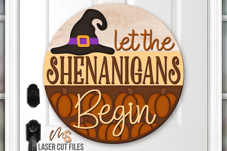 Witch Hat Halloween Door Hanger Svg - Halloween Welcome Sign Svg ...