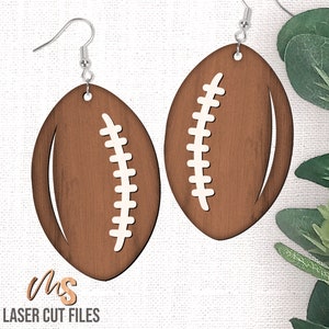 Football Earrings SVG - Football Svg - Football Dangle Earrings - Laser Cut Files - Earring Template - Glowforge Files - Sports Earrings - Football Jewelry - Football Laser Earring - Earring Laser Files - Laser Earring File - Glowforge Earring