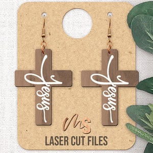 Christian Cross Earrings SVG - Cross Svg - Religious Earring Svg - Laser Cut Files - Jesus Svg - Faith Svg - Love Svg - Glowforge Files - Christian Svg - Earring Svg - Religious Svg - Laser Earring File - Glowforge Earring Files - Laser Cut Earrings