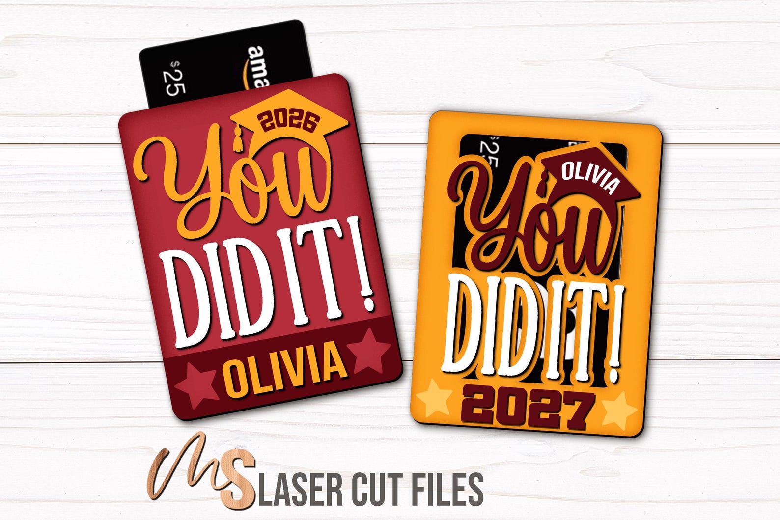 Custom Graduation Gift Card Holder SVG: Class of 2026 Gift Tag Money ...