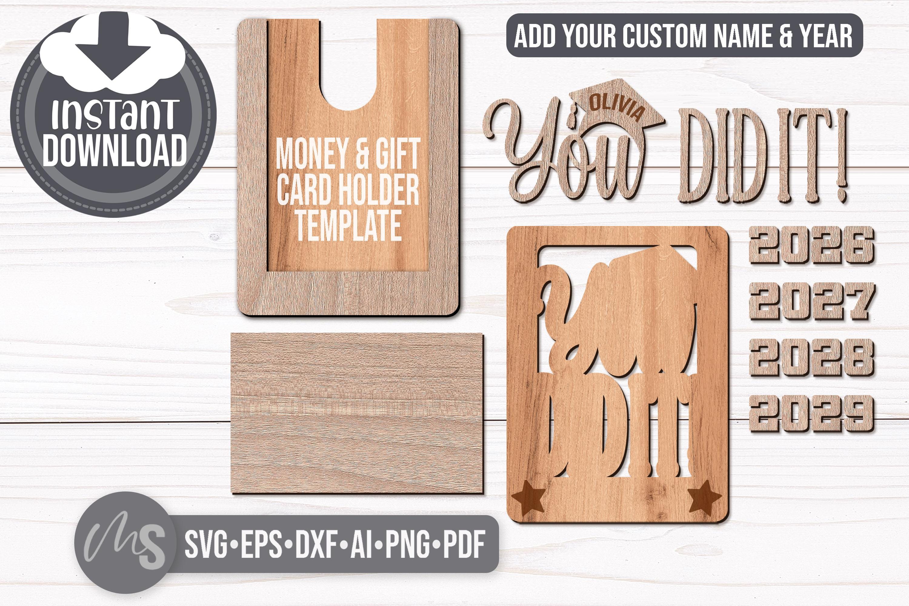 Custom Graduation Gift Card Holder SVG: Class of 2026 Gift Tag Money ...