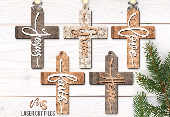 Religious Cross Ornament SVG - Christmas Ornament Svg - Cross Svg - Jesus Svg - Faith Svg - Laser Cut Files - Glowforge Files - Cricut