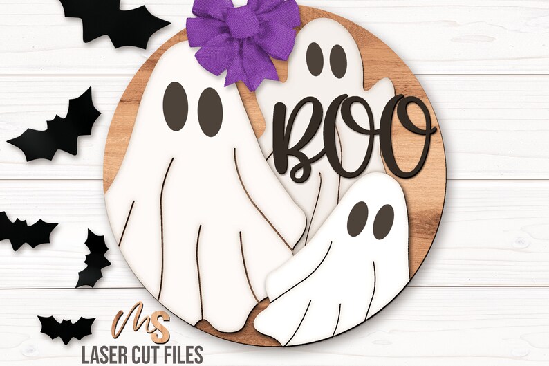 Ghost Halloween Sign Svg - Halloween Door Hanger Svg - Ghost Svg - Boo Svg - Laser Cut Files - Halloween Door Sign - Glowforge Files - Halloween Sign Svg - Halloween Welcome Sign Svg - Halloween Porch Sign - Halloween Decor - Front Door Decor